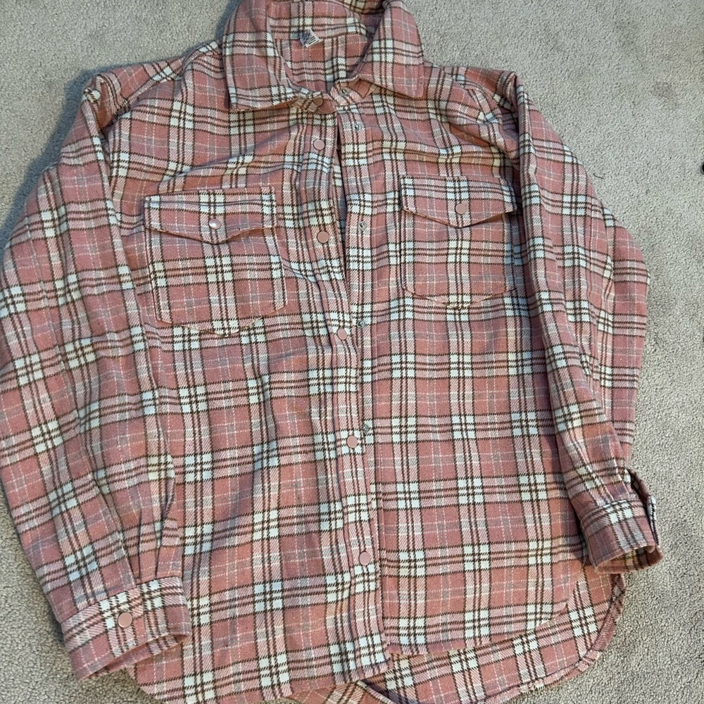 ZYIA pink Plaid Casual Button-Down Shirt